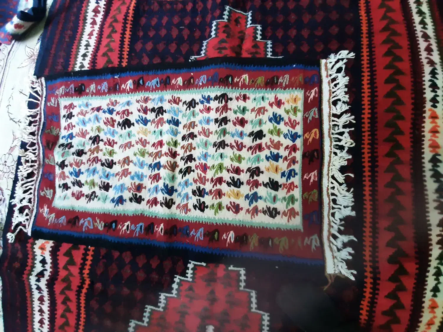 گلیم دستبافت پشمی کامو|گلیم، جاجیم، گبه|هرسین, |دیوار