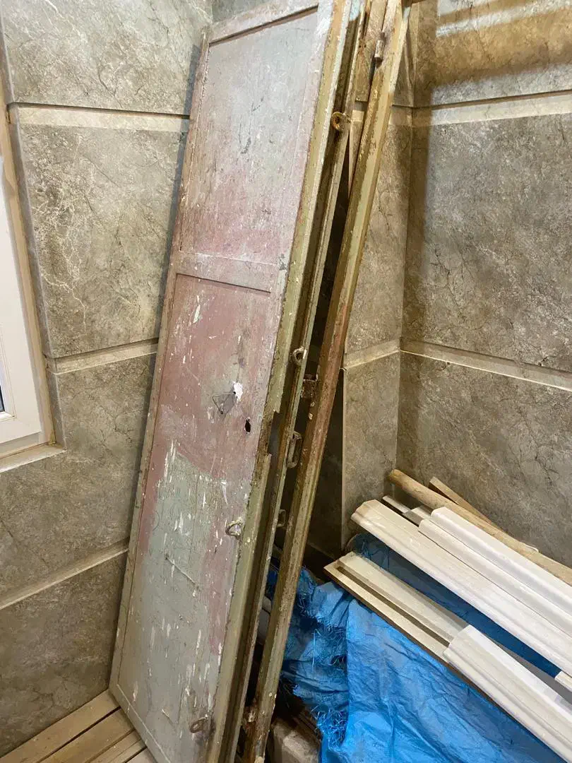 درب دولنگه با چارچوب و فریم ضدسرقت و نبشی|مصالح و تجهیزات ساختمان|قم, چهار مردان|دیوار