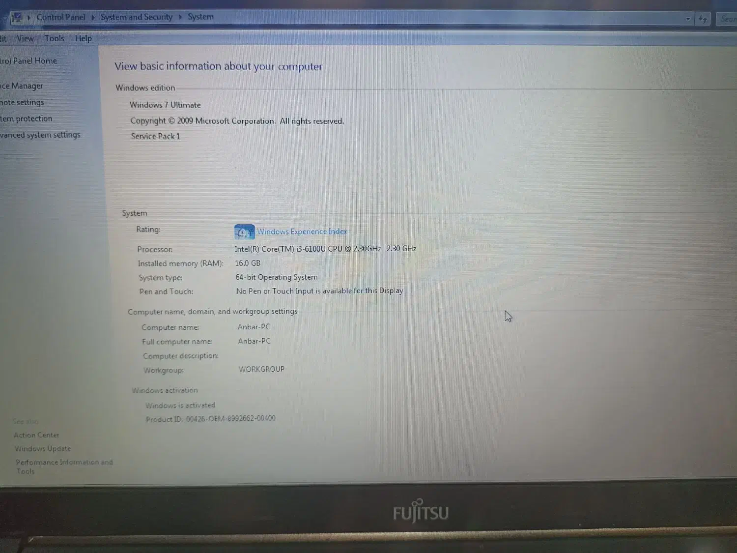 لپ تاپ فوجیتسو A576/px|رایانه همراه|تبریز, |دیوار