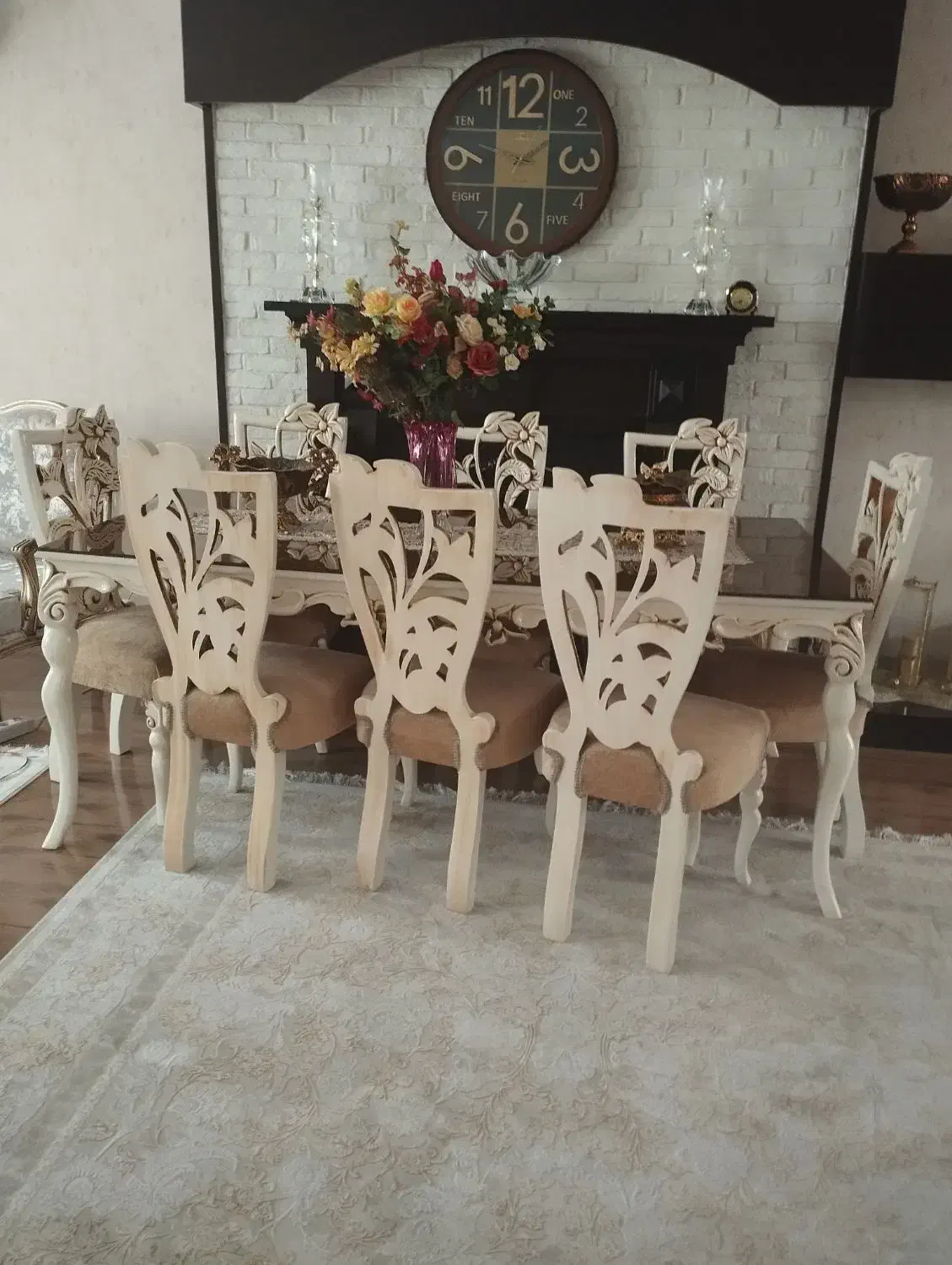 نهار خوری 8نفره چوب روس|میز و صندلی غذاخوری|تهران, بهاران|دیوار