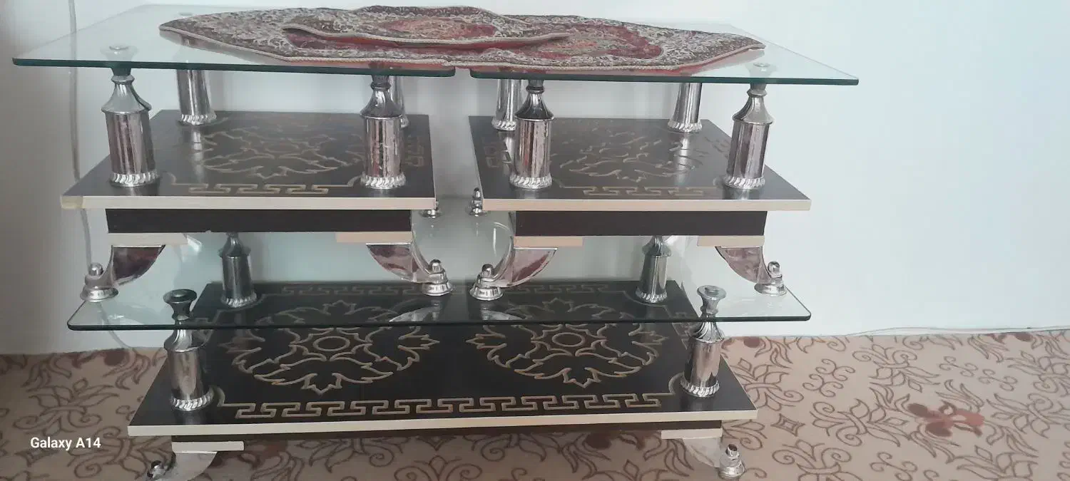 میزعسلی کنده کاری وآینه ومیز|مبلمان خانگی و میز عسلی|مراغه, |دیوار