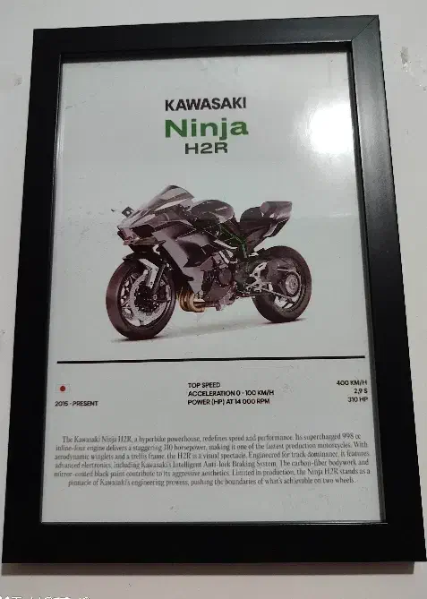 تابلو موتور نینجا H2R|تابلو، نقاشی، عکس|سیاهکل, |دیوار