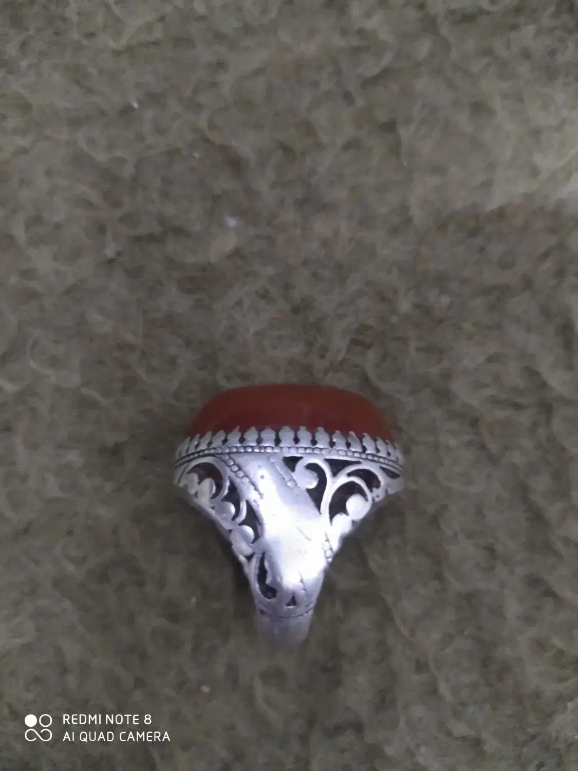 انگشتر نقره نگین عقیق|جواهرات|خلیل آباد, |دیوار