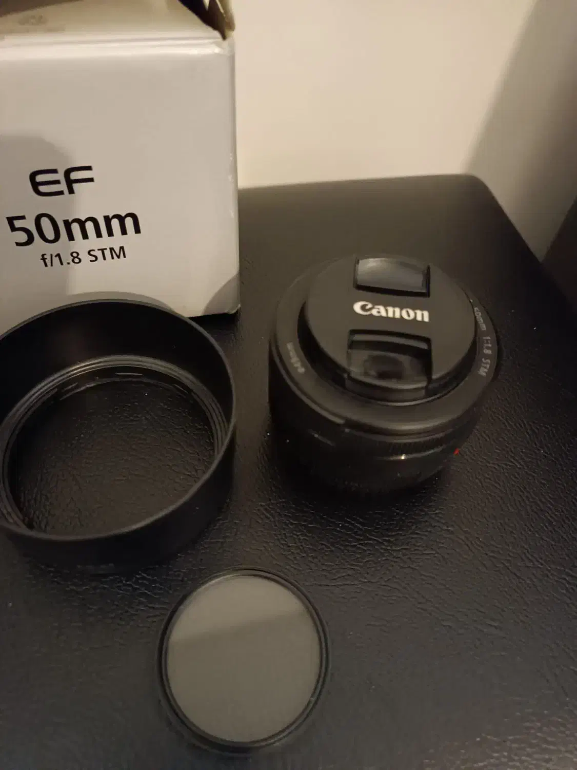 لنز دوربین برند کنون 50mm همراه فیلتر و هود|دوربین عکاسی و فیلم‌برداری|تهران, بنی‌هاشم|دیوار