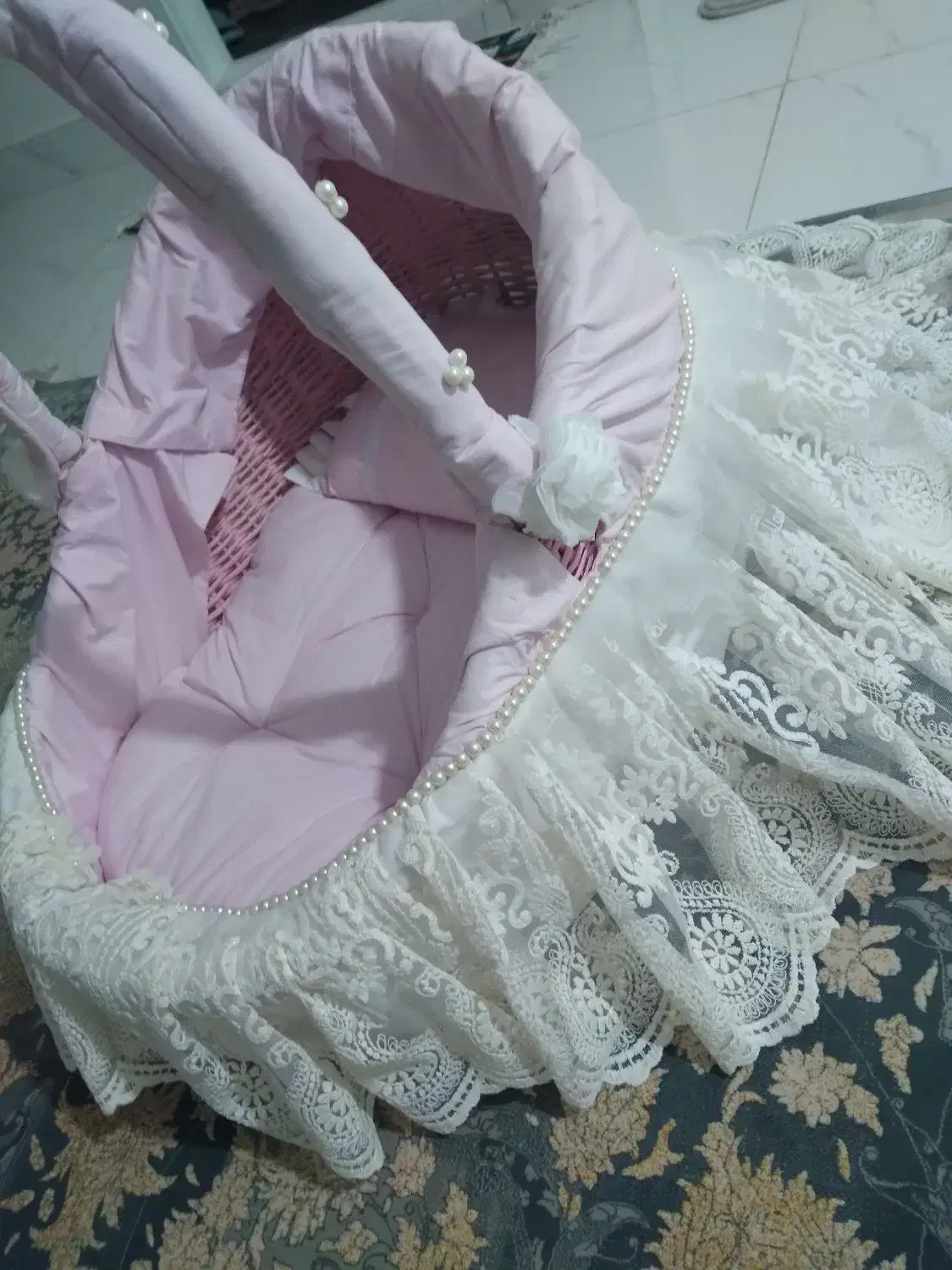 سبد نوزاد دخترانه شیک|کالسکه و لوازم جانبی|کوهدشت, |دیوار