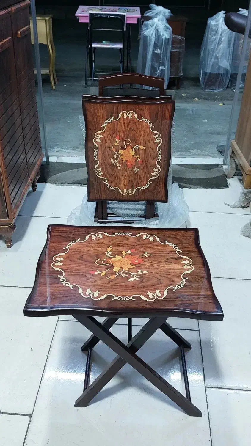 میز عسلی ۴ تایی تاشو چمدانی،قیمت تولیدی،چوب MDF|مبلمان خانگی و میز عسلی|تالش, هشتپر|دیوار