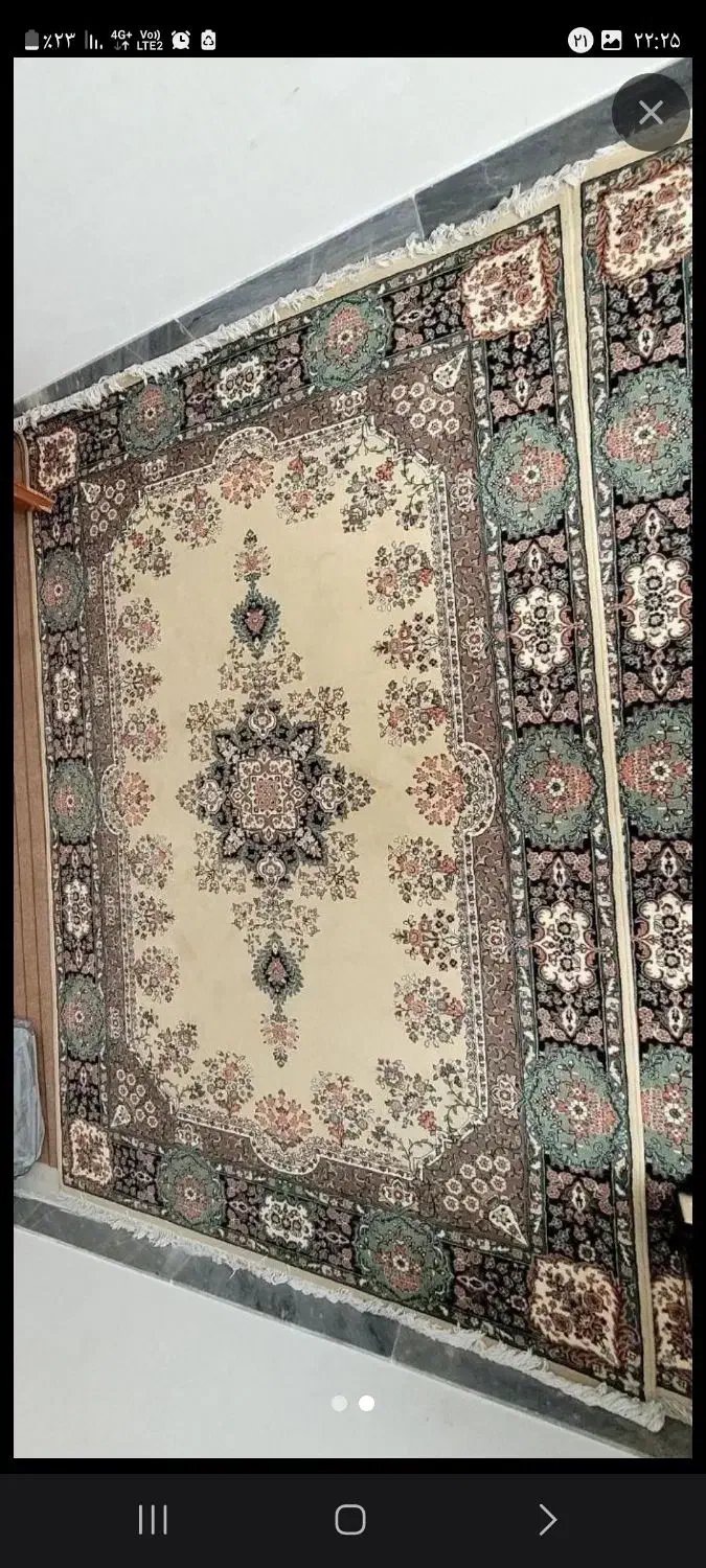 یک جفت فرش ۶ متری به همراه یک ادری ۲در۱|فرش|آران و بیدگل, |دیوار