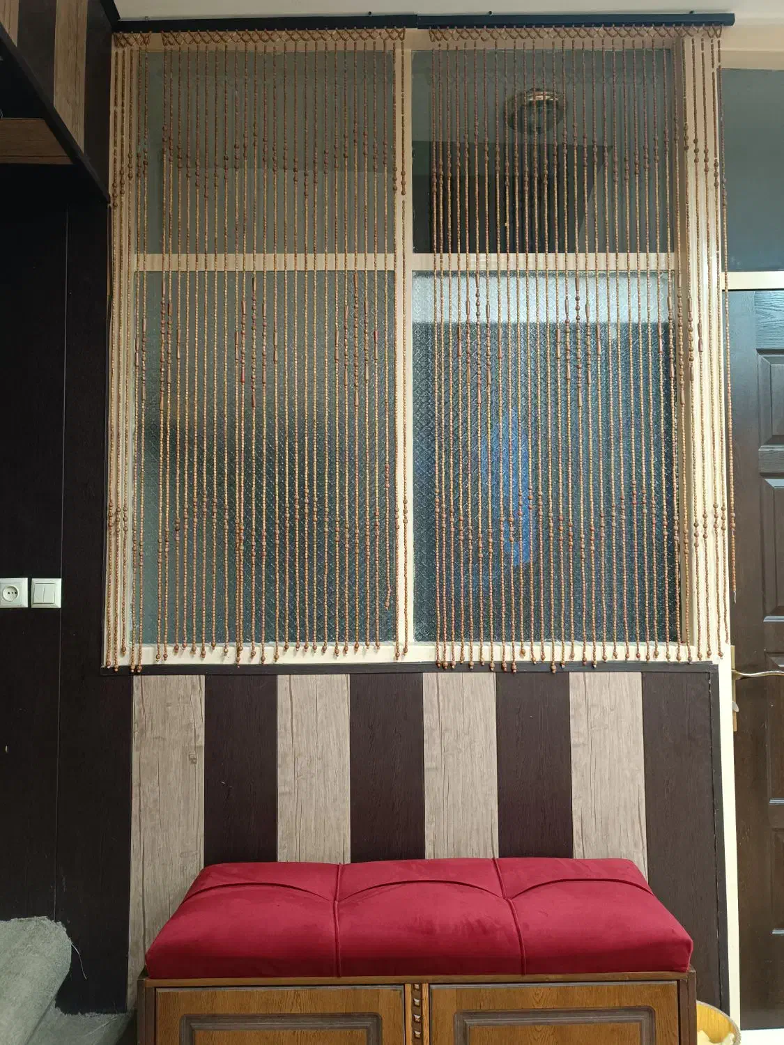 دو عدد پرده چوبی مهره ای بسیار شیک مناسب دکوراتیو|پرده، رانر، رومیزی|قم, انسجام|دیوار