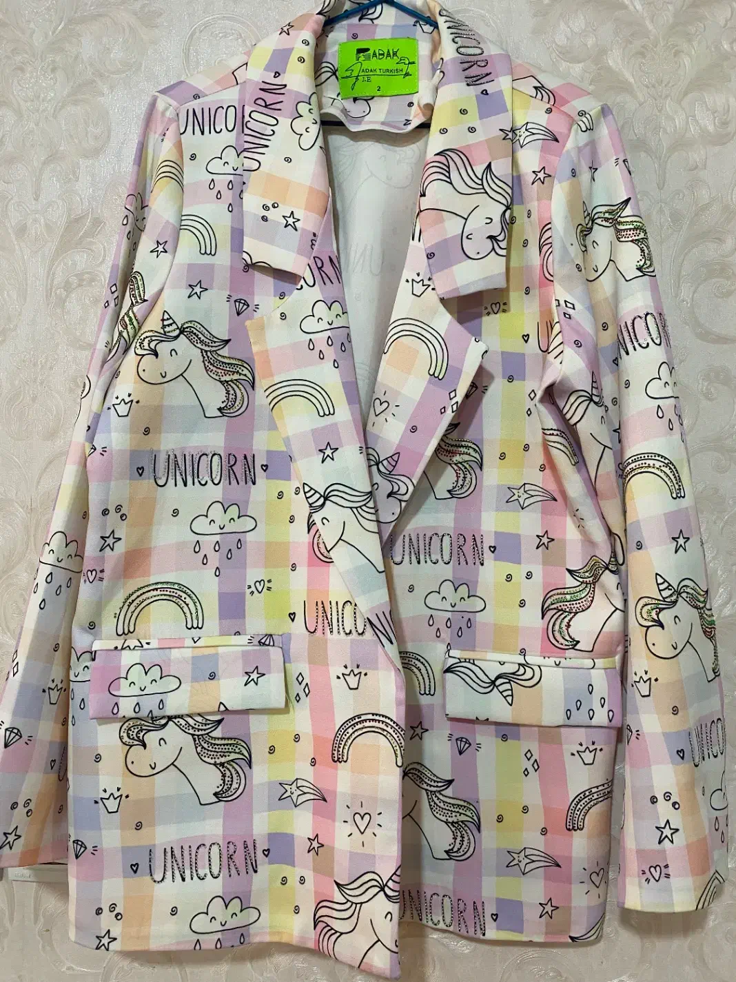 کت چارخونه یونیکورنی نگین دار|لباس|قم, حنیف نژاد|دیوار