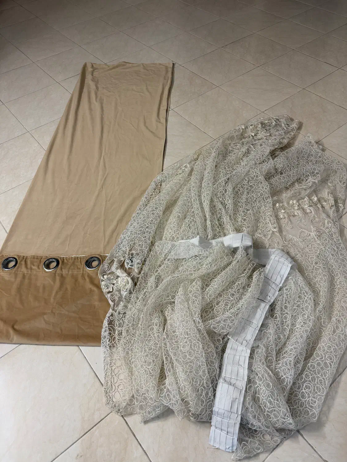 پرده گیپور با یالان مخمل|پرده، رانر، رومیزی|تهران, یافت آباد شمالی|دیوار