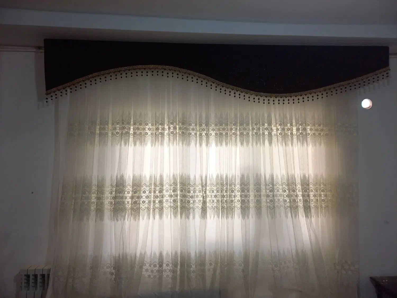 پرده ،با تاج پرده آستر زیر|پرده، رانر، رومیزی|سیرجان, |دیوار