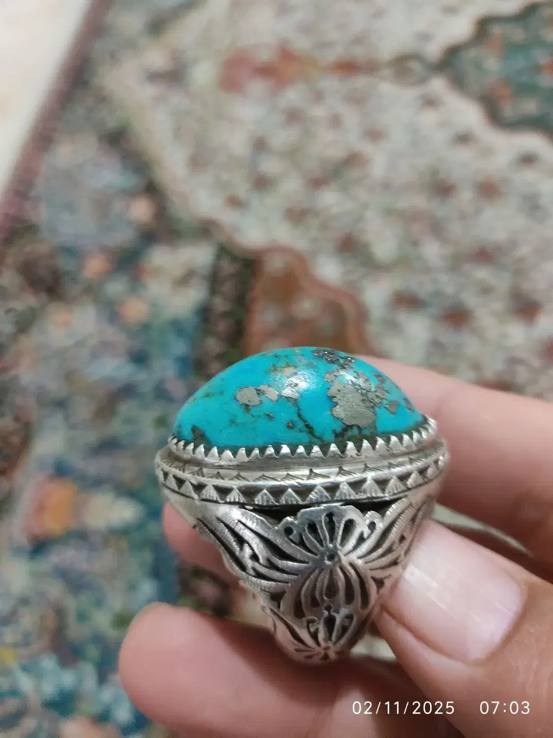 انگشتر نقره فیروزه .اوپال.فیلی|جواهرات|اردبیل, |دیوار