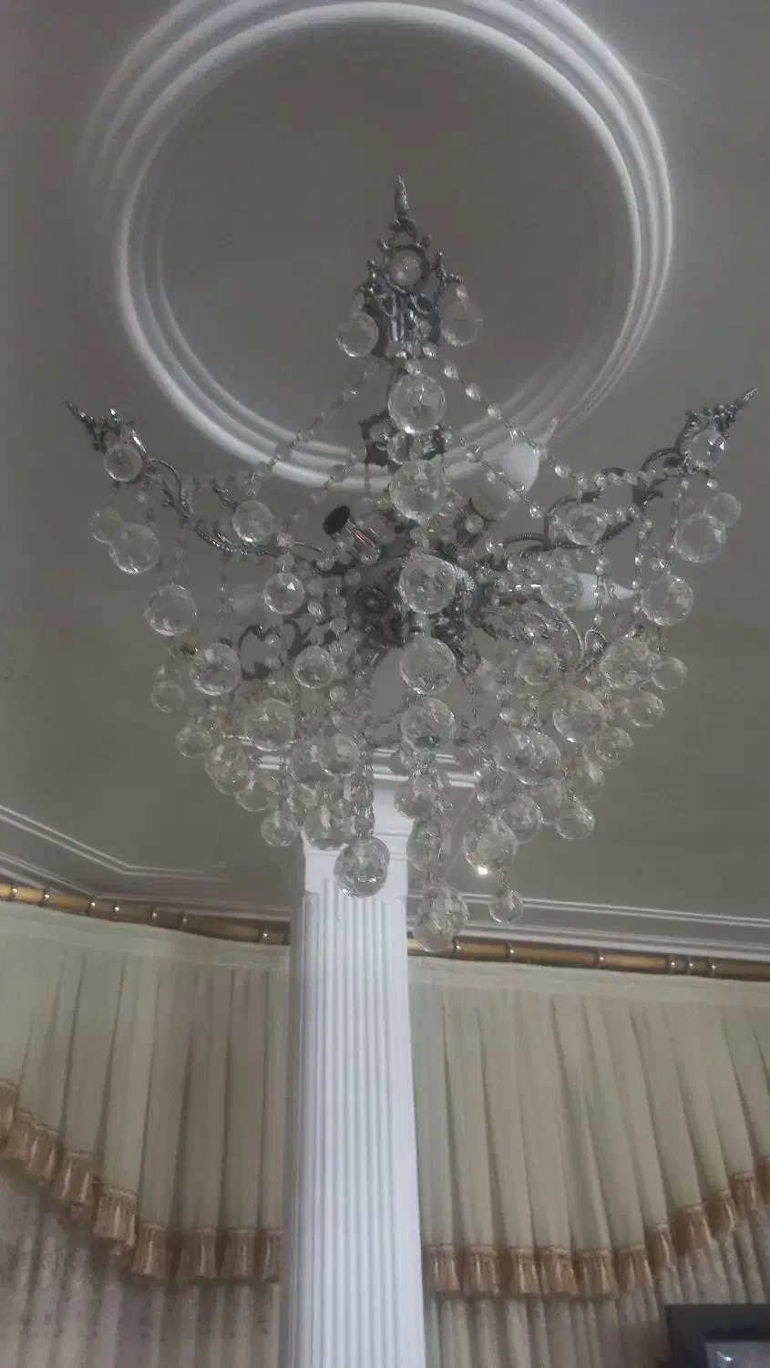 لوستر برنز نقره ای|لوستر و چراغ آویز|قم, نیروگاه|دیوار