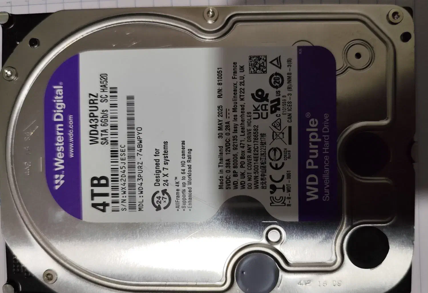 فروش هارد hdd 4tb بنفش نو، اصلی با گارانتی ۲۴ ماهه|قطعات و لوازم جانبی رایانه|گنبد کاووس, |دیوار