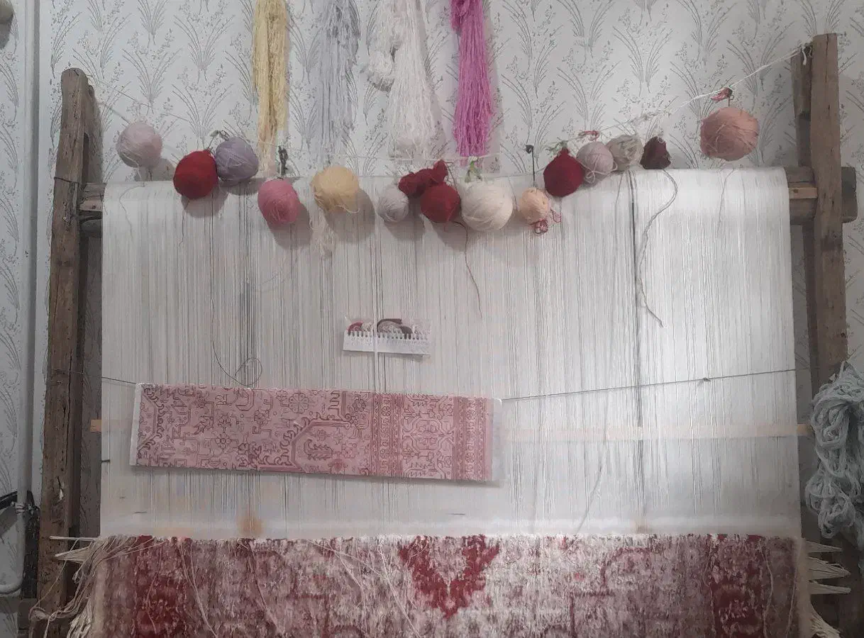 فرش نیمه کاره|فرش|تبریز, |دیوار