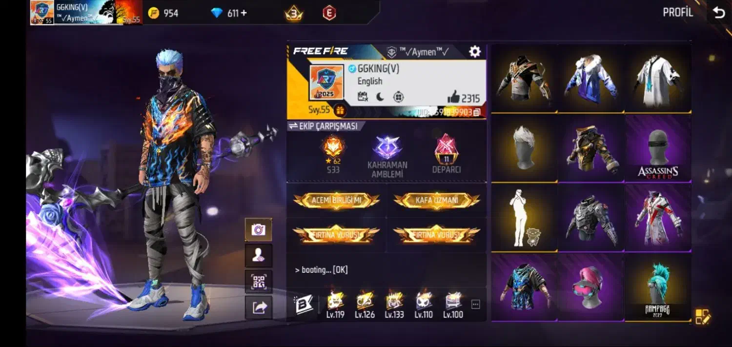 فری فایر اکانت ناب ۴ ساله|کنسول، بازی ویدئویی و آنلاین|تسوج, |دیوار