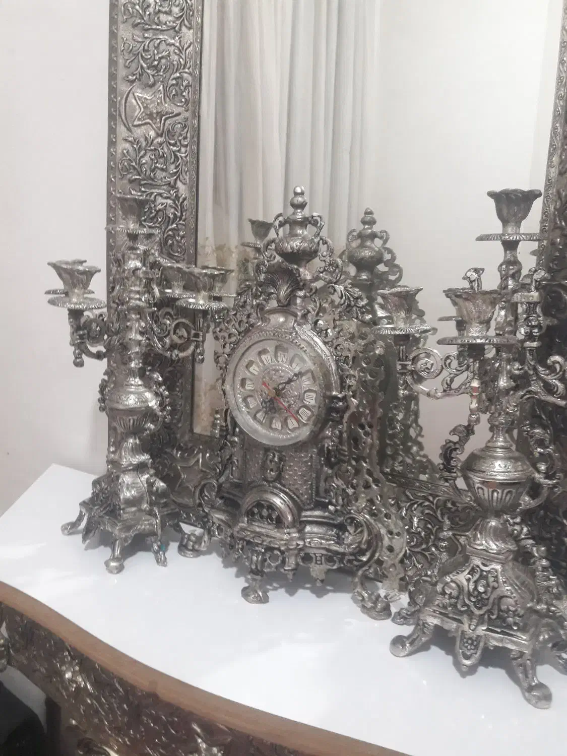 آینه و شمعدان برنز|آینه|چهاردانگه (تهران), |دیوار