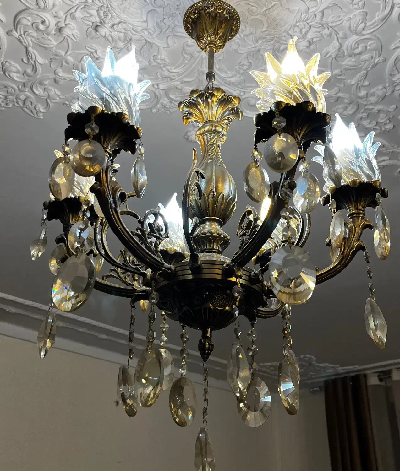 ۳ عدد لوستر برنج ۶ شاخه|لوستر و چراغ آویز|قزوین, |دیوار