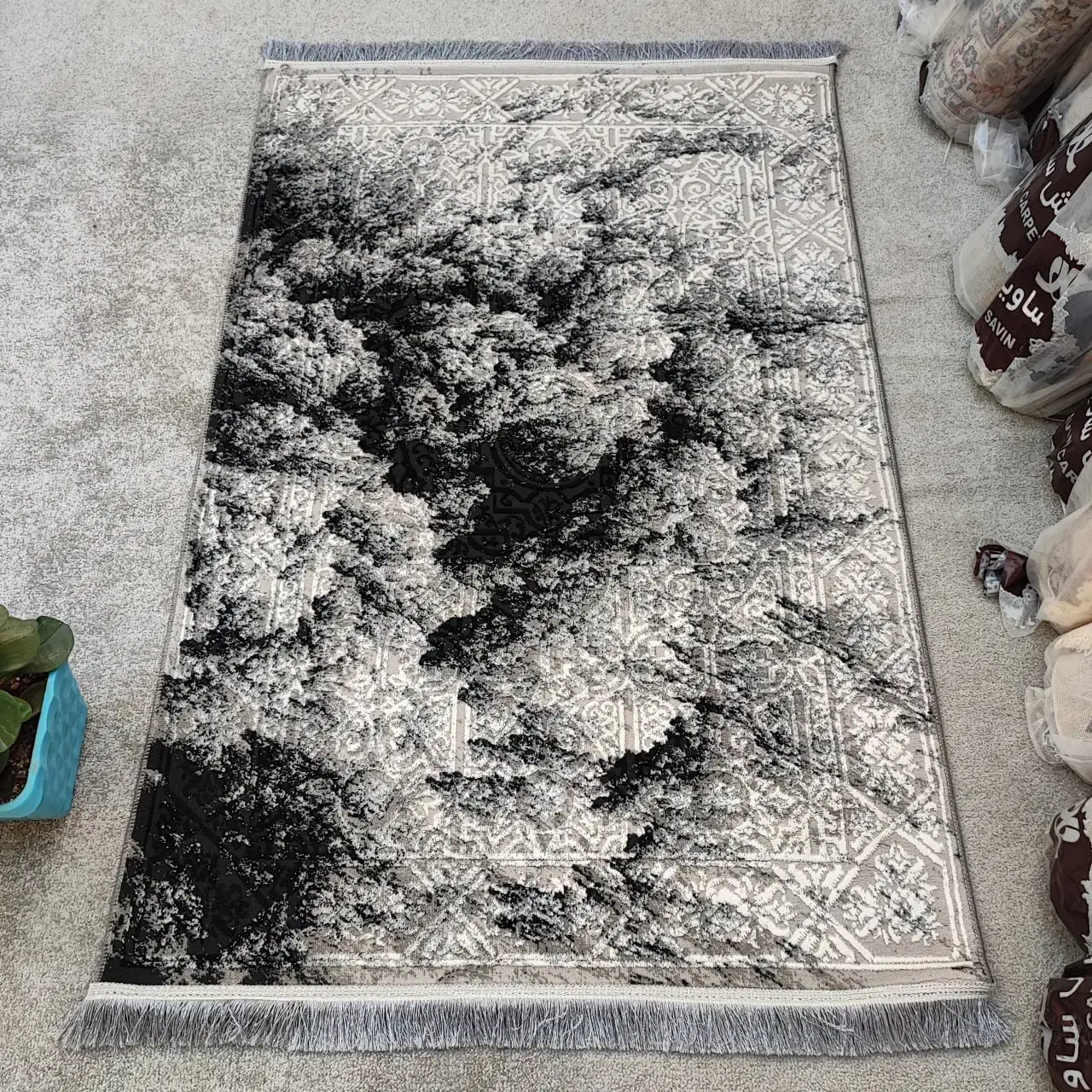 فرش پذیرایی نقرهای مشکی شیک کاشان۱/۵و۴و۶و۹و۱۲متری|فرش|تهران, بازار|دیوار