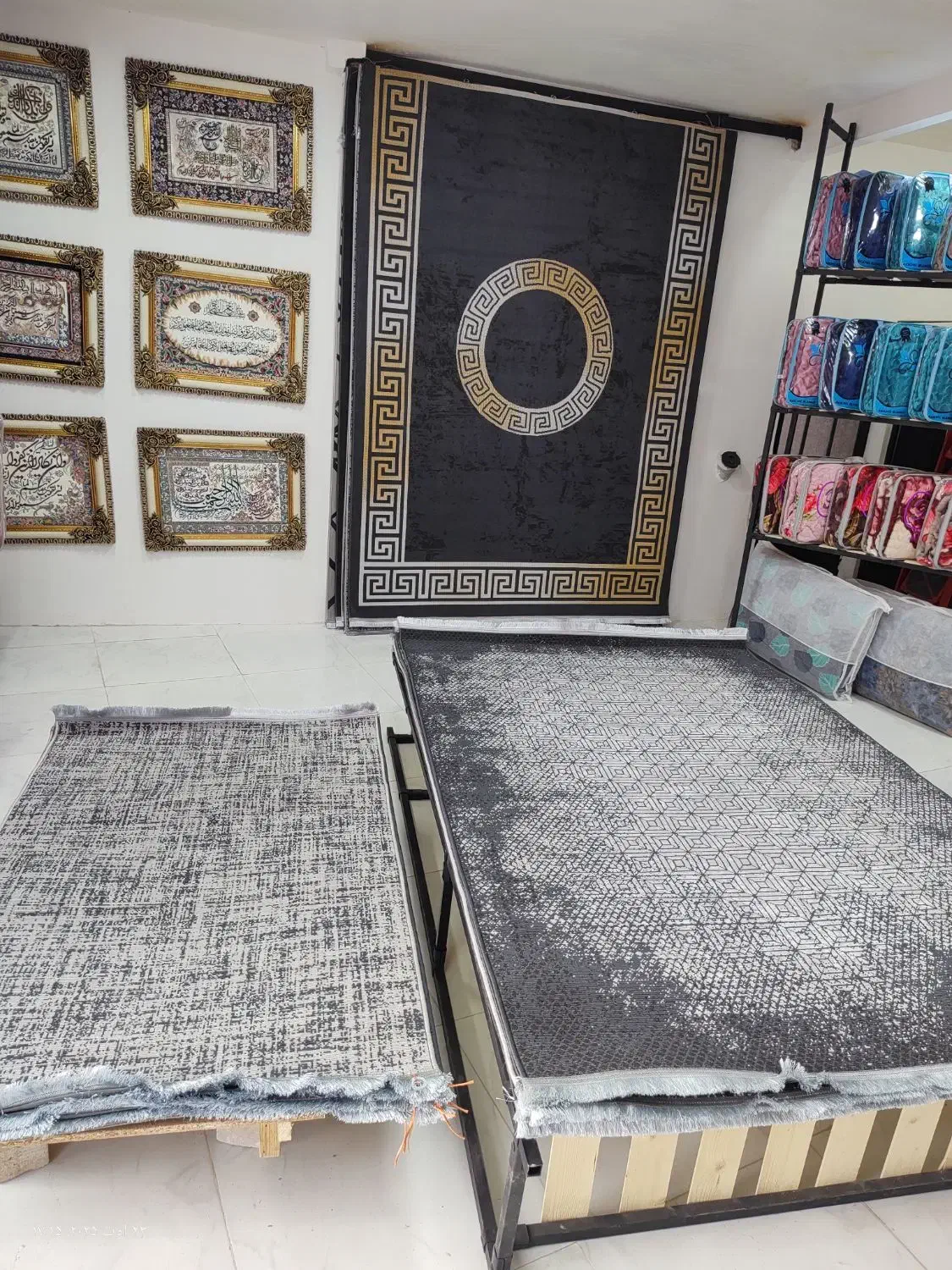 گلیم فرش ۶ متری ورساچ دودی خطیب 24|گلیم، جاجیم، گبه|مشهد, کشف|دیوار