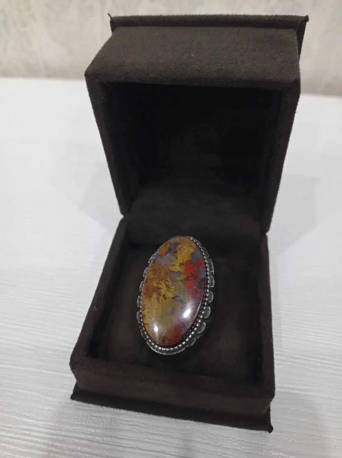 انگشتر نقره با نگین شجرمرجانی کمیاب|جواهرات|پرند, فاز ۶|دیوار