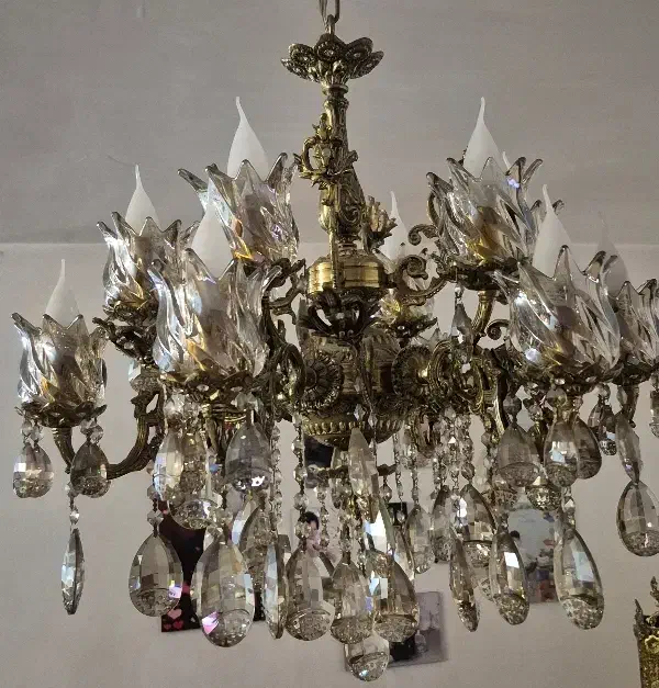 ۴عدد لوستر برنجی|لوستر و چراغ آویز|اردبیل, |دیوار