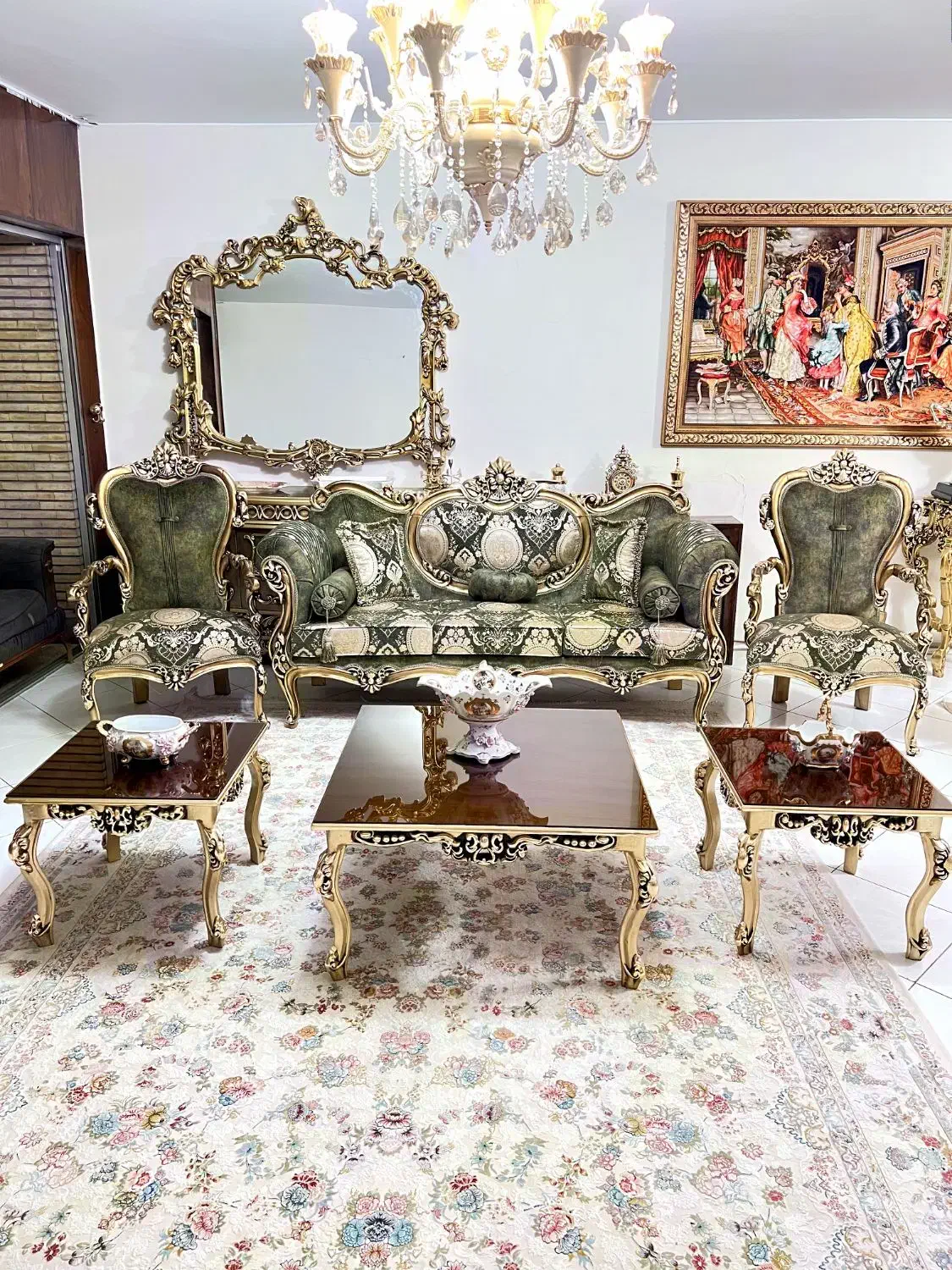 مبلمان استیل ورق طلا بانهارخوری(درحد بسیار آکبند)|مبلمان خانگی و میز عسلی|تهران, فرمانیه|دیوار