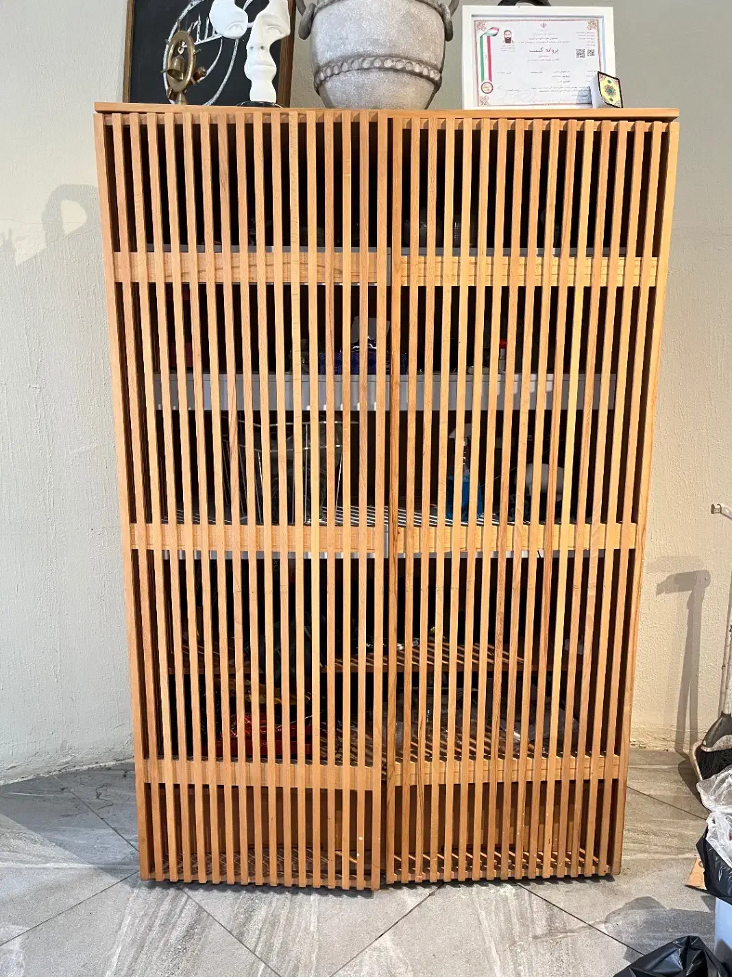 قفسه چوبی|کتابخانه، شلف، قفسههای دیواری|امیدیه, |دیوار