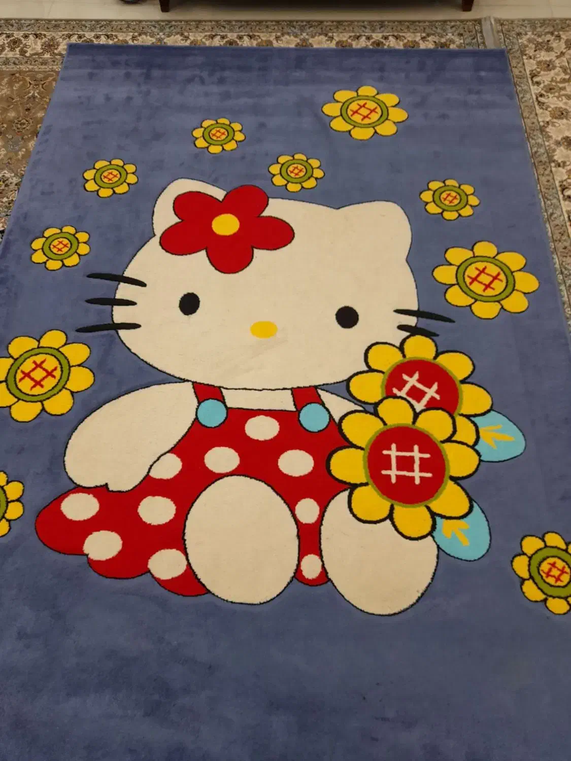 گلیم فرش ۶ متری عروسکی ( کیتی) دخترانه|گلیم، جاجیم، گبه|کرمانشاه, |دیوار