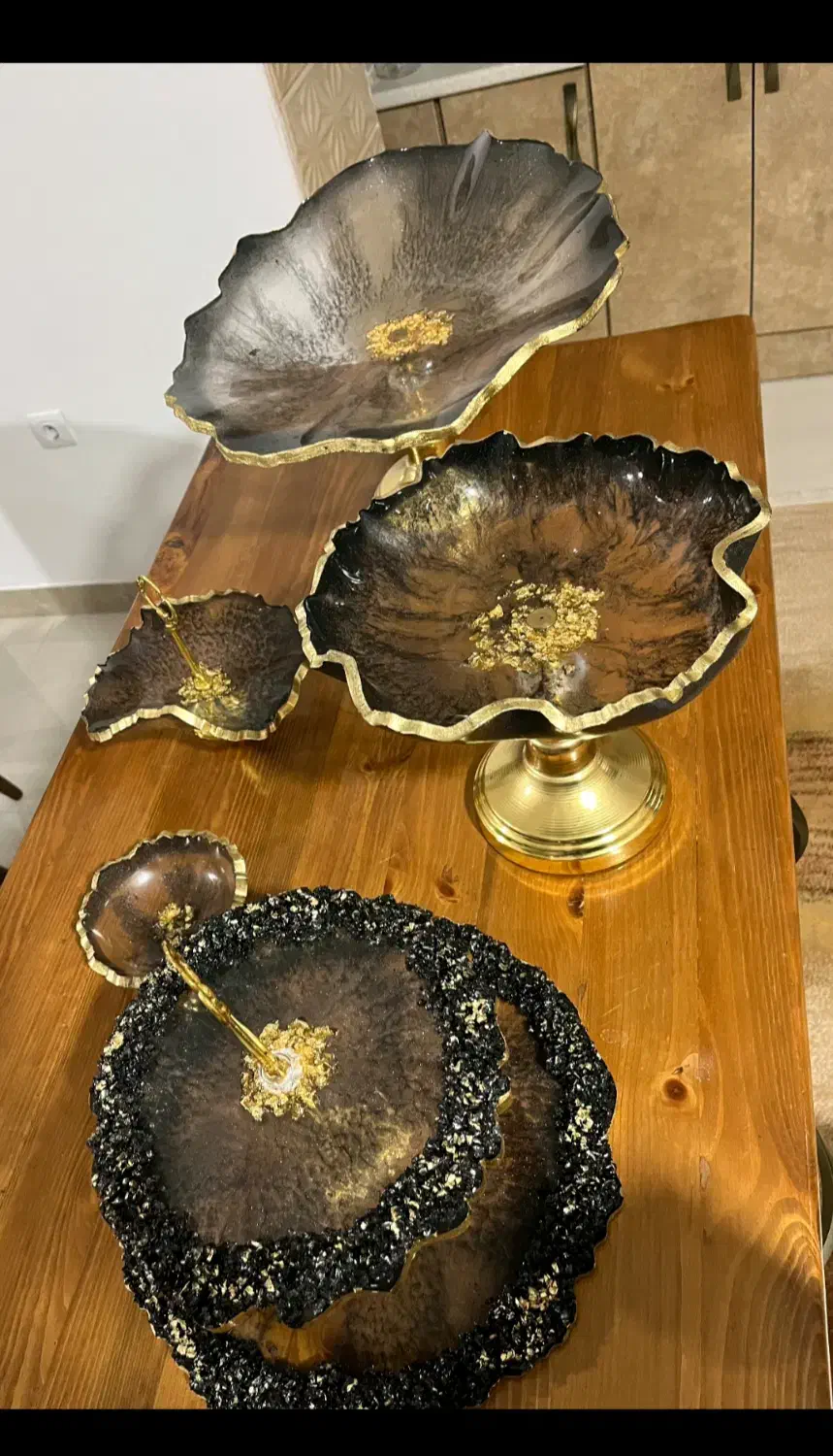 سرویس ۵ پارچه رزین|ظروف سرو و پذیرایی|کلاردشت, |دیوار