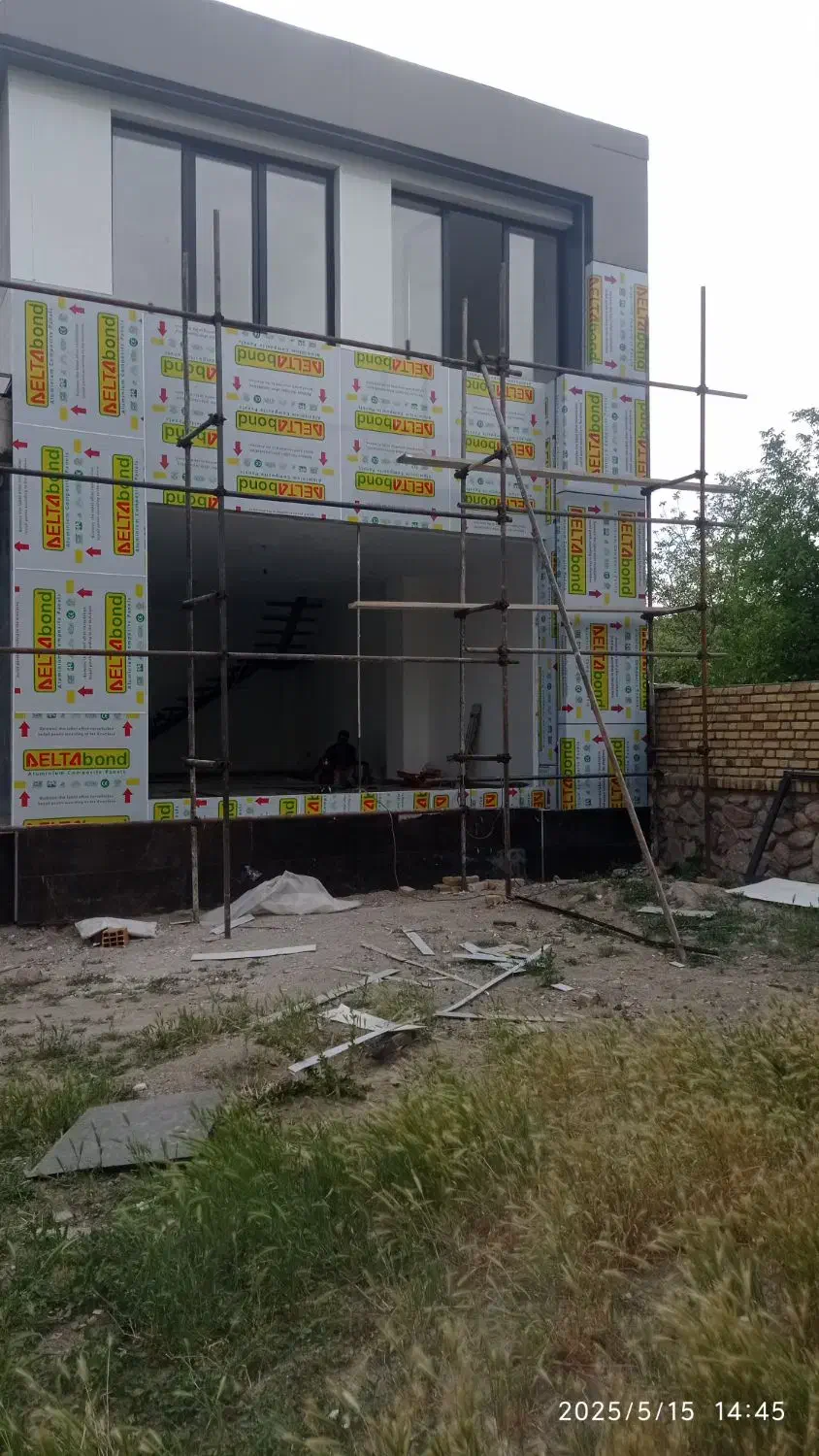 اجرای نمای کامپوزیت وترموود باغ ویلا.کامپوزیت کار|خدمات پیشه و مهارت|کرج, شهرک نهال و بذر|دیوار