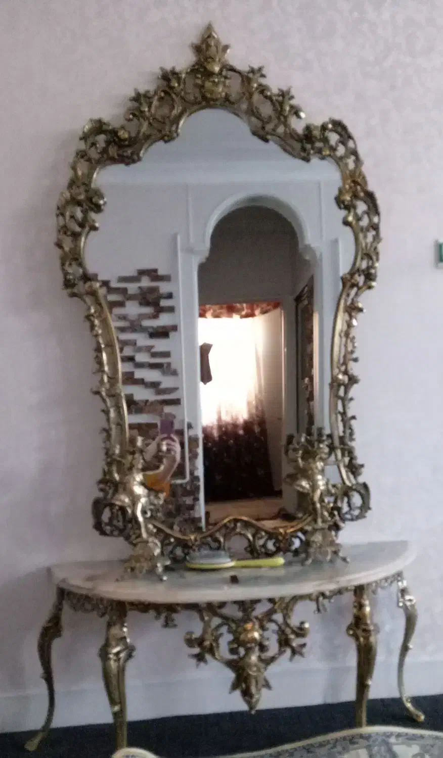 آینه و شمعدان برنز|آینه|باقرشهر, |دیوار