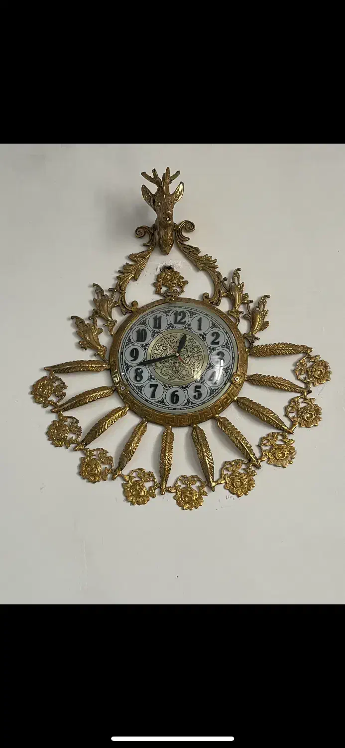 ساعت برنز رخ گوزن|ساعت دیواری و تزئینی|میانه, |دیوار