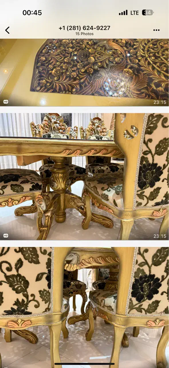 مبل سلطنتی به همراه میز نهارخوری|مبلمان خانگی و میز عسلی|تهران, هروی|دیوار