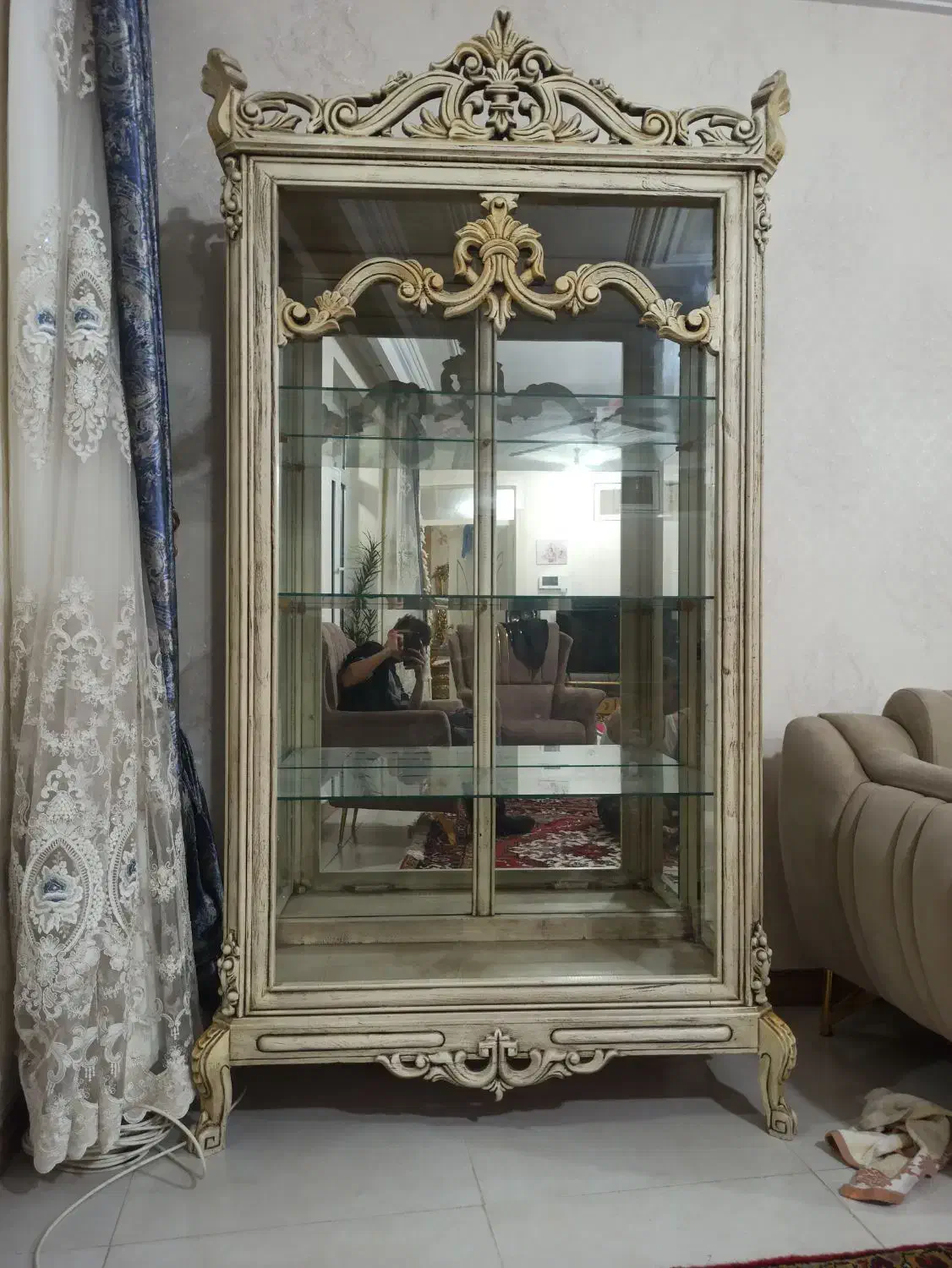 بوفه تمام چوب|بوفه، ویترین، کنسول|باسمنج, |دیوار