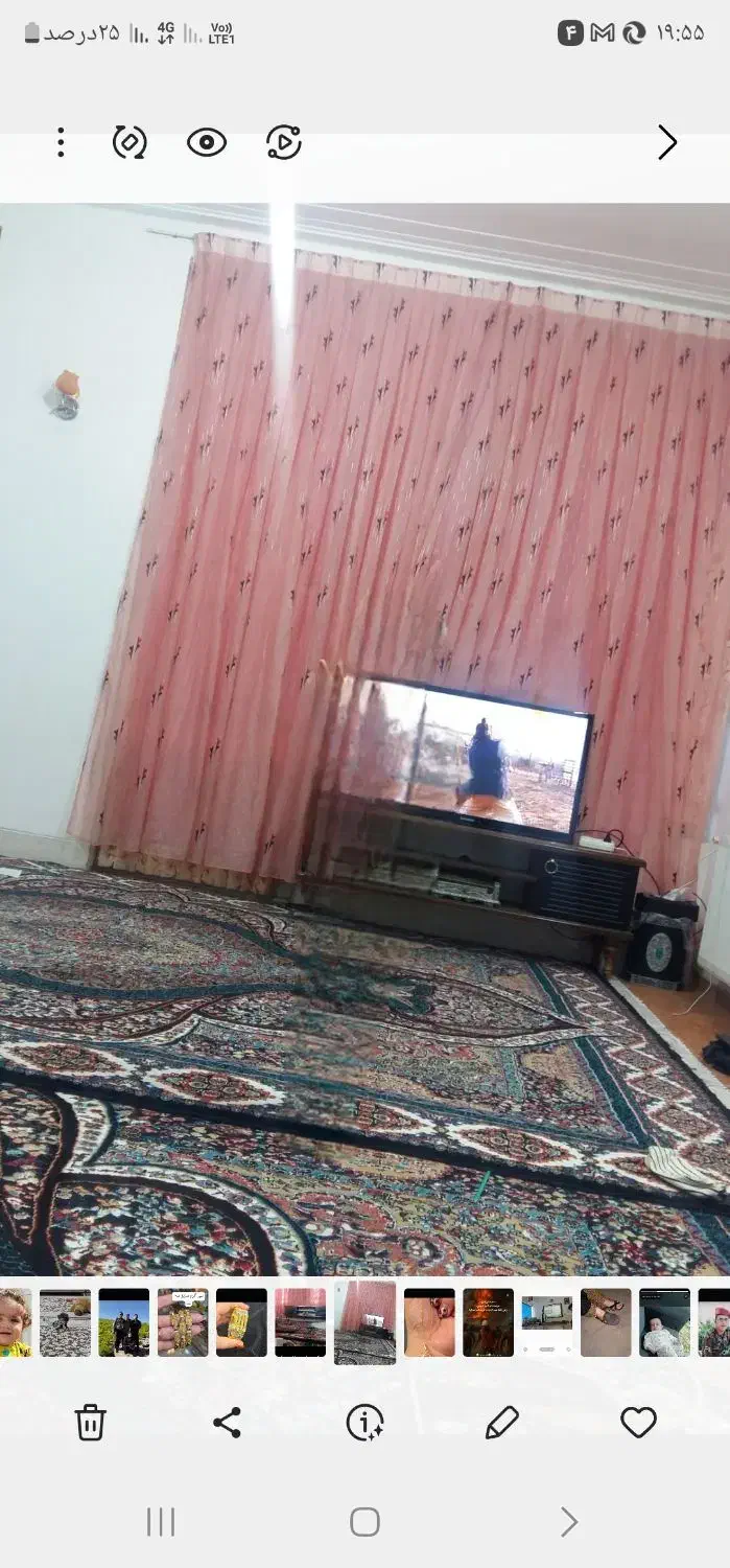 پرده با آستر جنس خوب در حد نو|پرده، رانر، رومیزی|اردکان, |دیوار