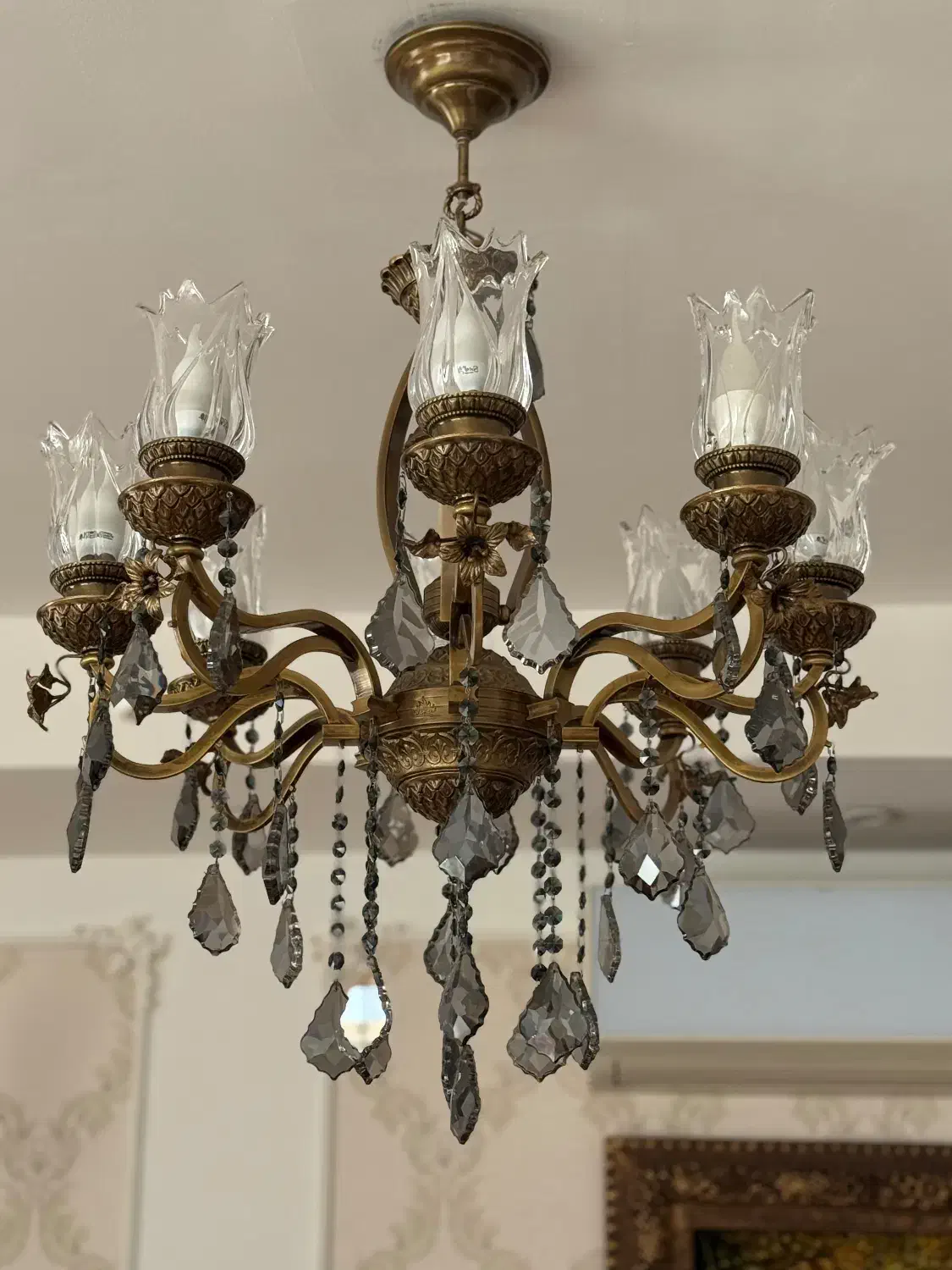 لوستر برنزی|لوستر و چراغ آویز|مشهد, سجاد شهر|دیوار