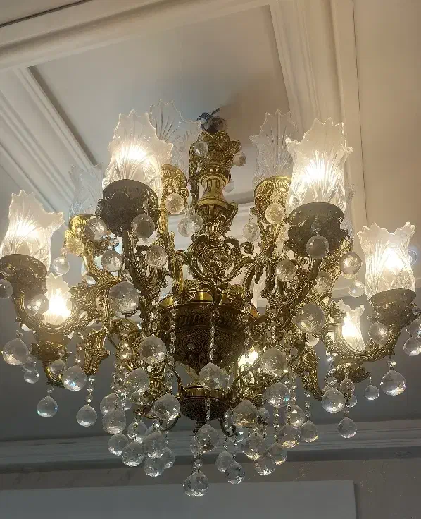 لوستر برنزی ۸ شاخه ۱۶ شعله|لوستر و چراغ آویز|خرم‌آباد, |دیوار