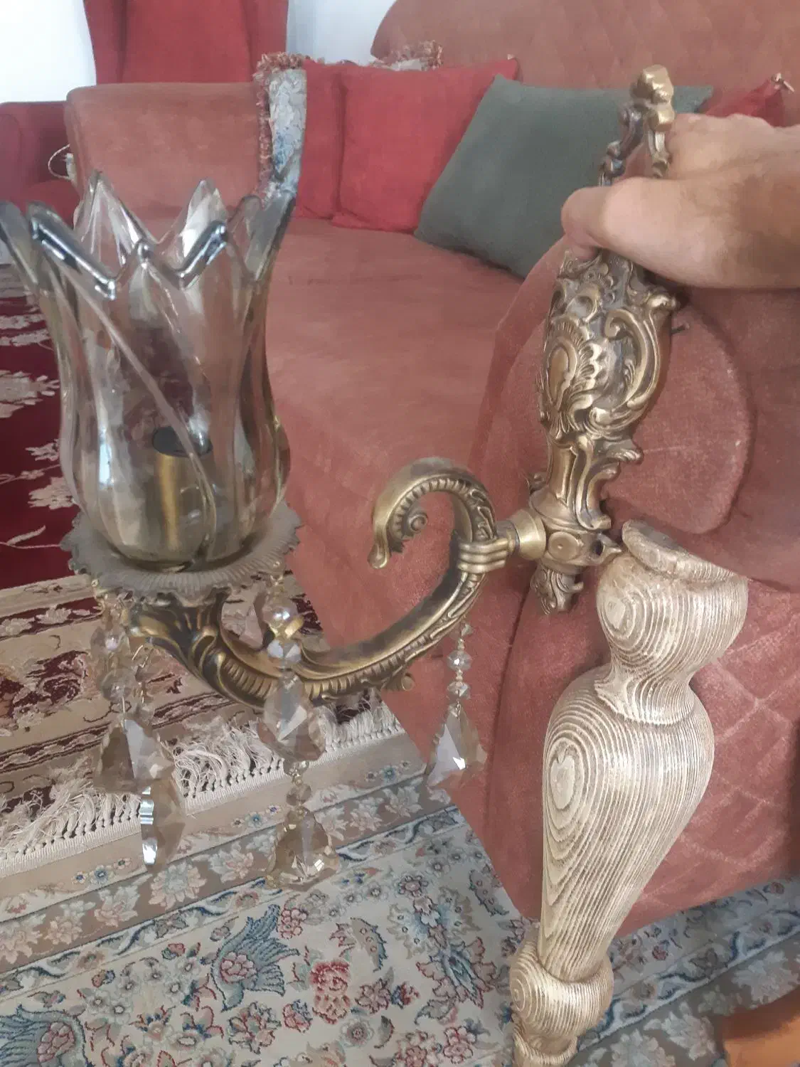 لوستر مشکی در حد و بسیار زیبا|لوستر و چراغ آویز|نیشابور, تختی|دیوار
