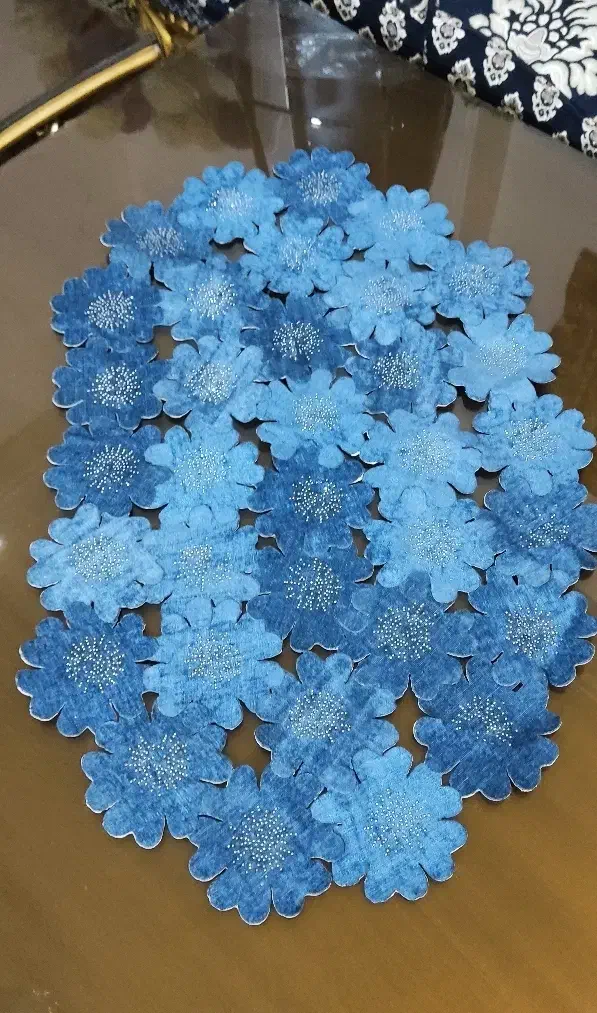 رومیزی مخمل نگین کوب شده سرمه ای|پرده، رانر، رومیزی|قم, میرزائیه|دیوار