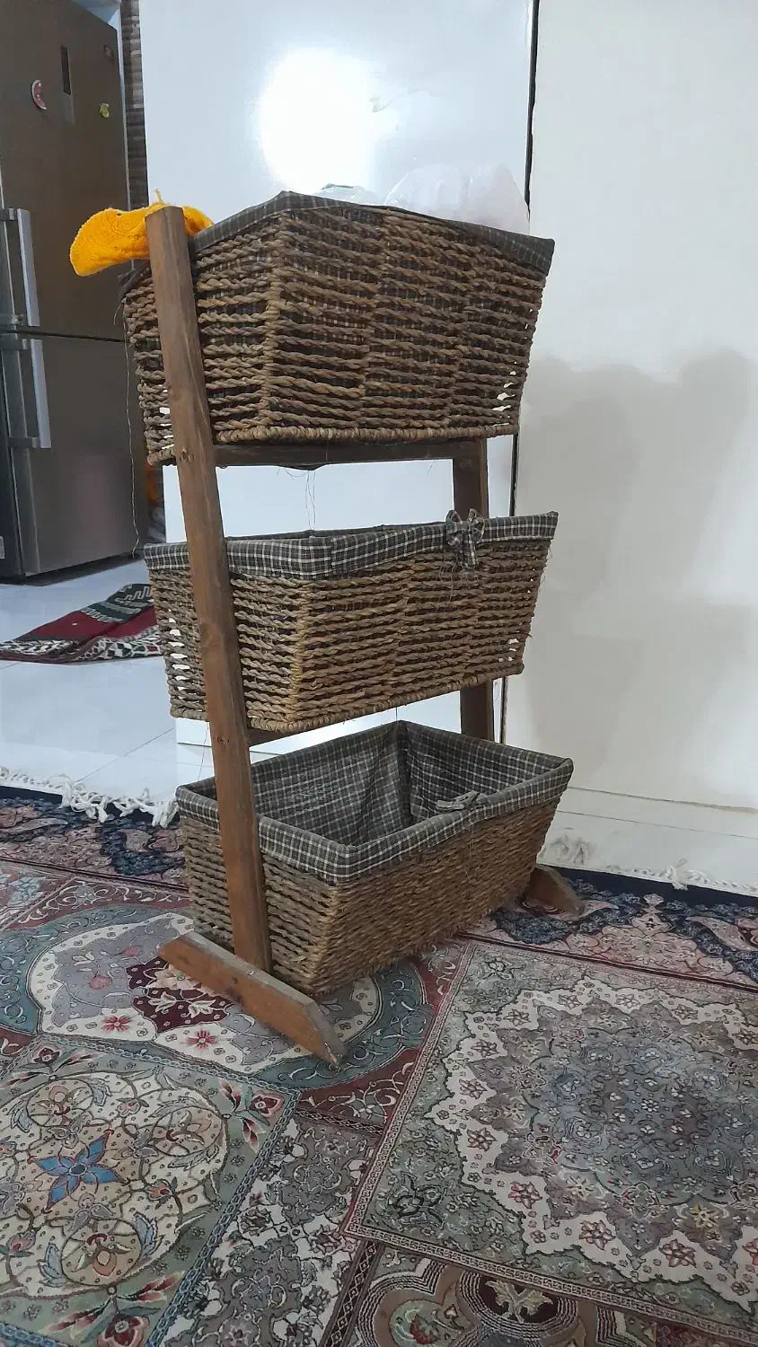 سبد سه طبقه حصیری جا سیزمینی|صنایع دستی و سایر لوازم تزئینی|اسلامشهر, شهرک واوان|دیوار