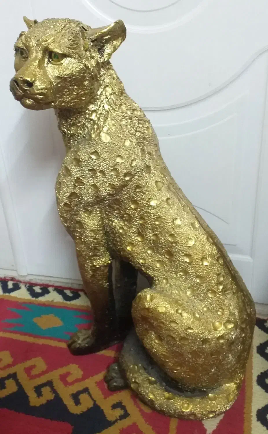 مجسمه یوزپلنگ ورق طلا|مجسمه، تندیس، ماکت|مشهد, نوید|دیوار