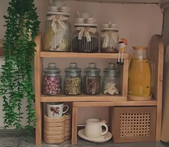 شلف پازلی چوبی|کتابخانه، شلف، قفسه‌های دیواری|پردیس, فاز ۹|دیوار