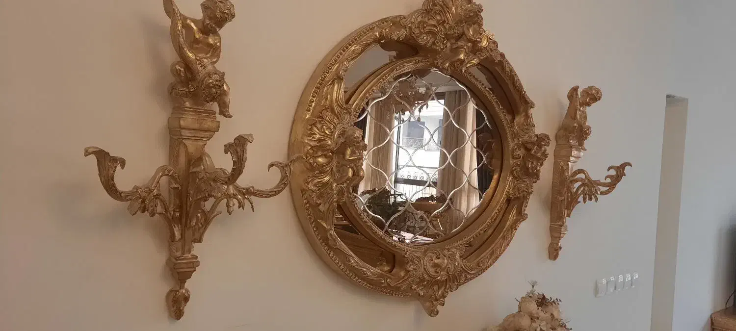 ایینه قدی و دیواری با شمعدانی|آینه|تهران, شهرک شهید باقری|دیوار