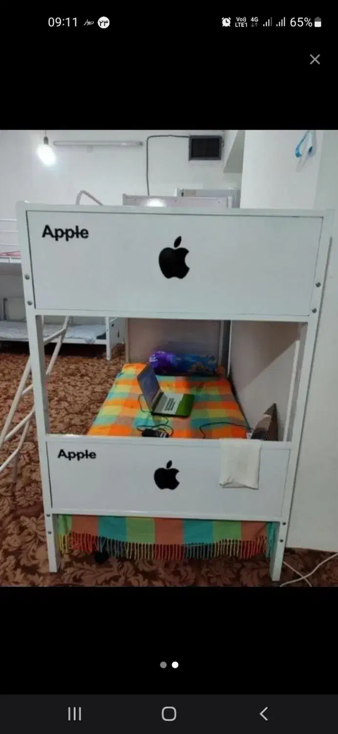 تخت دو طبقه ثابت و جداشونده|تخت و سرویس خواب|بیرجند, |دیوار