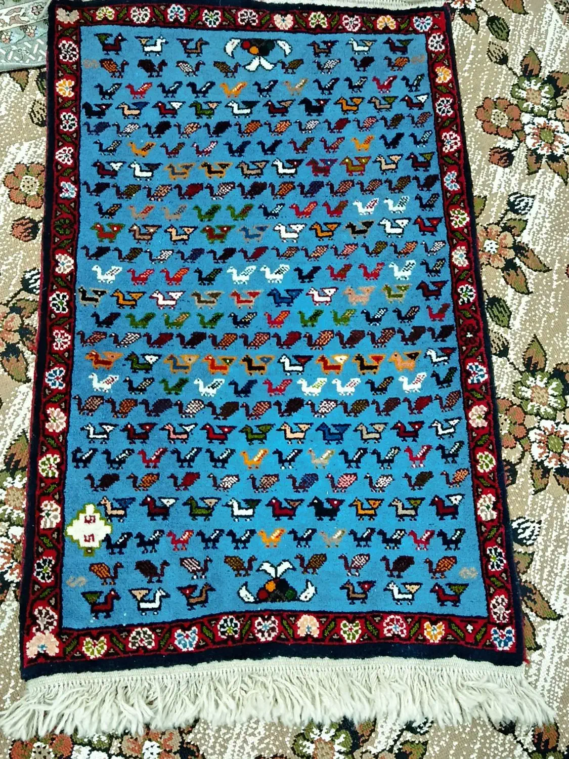 قالیچه دستبافت درجه یک با طرح و نقش زیبا|فرش|مبارکه, |دیوار