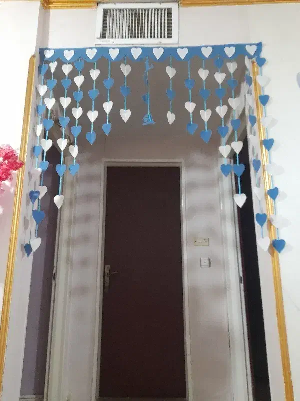 پرده ریسه ای آبی سفید|پرده، رانر، رومیزی|ورامین, ورامین|دیوار