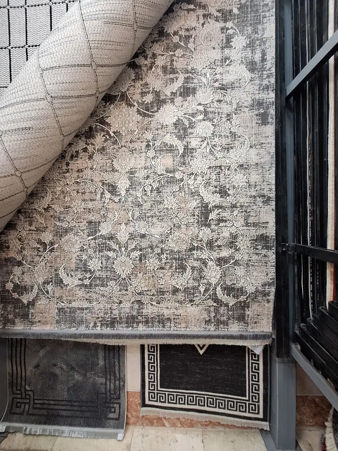 گلیم ابریشم ۴متری سبز طوسی پسند نخ ترک|گلیم، جاجیم، گبه|مشهد, امیر|دیوار