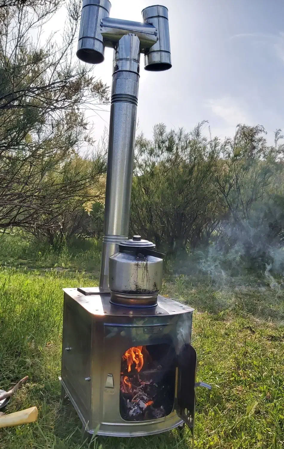 بخاری و غذاساز هیزمی سه کاره|بخاری، هیتر، شومینه|مهاباد (آذربایجان غربی), |دیوار