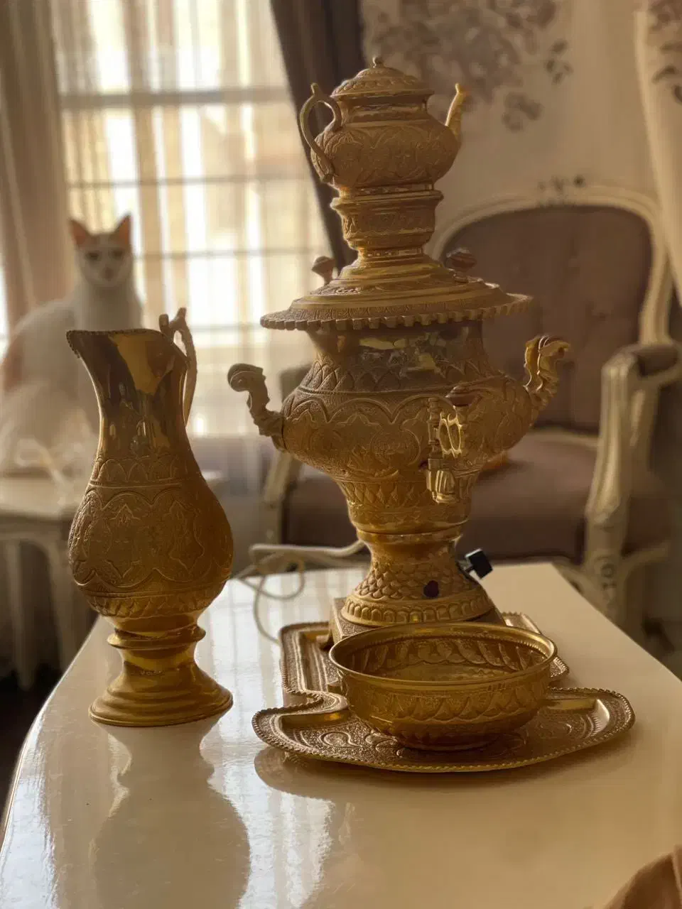 سماور برقی اب طلاکاری|صنایع دستی و سایر لوازم تزئینی|تهران, شهرک غرب|دیوار